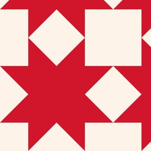 Red stars on cream: 6in mix and match