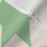 Light green stars on cream: 6in mix and match