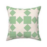 Cream stars on green: 6in mix and match
