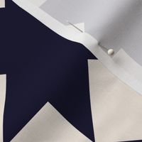 Navy stars on cream: 6in mix and match