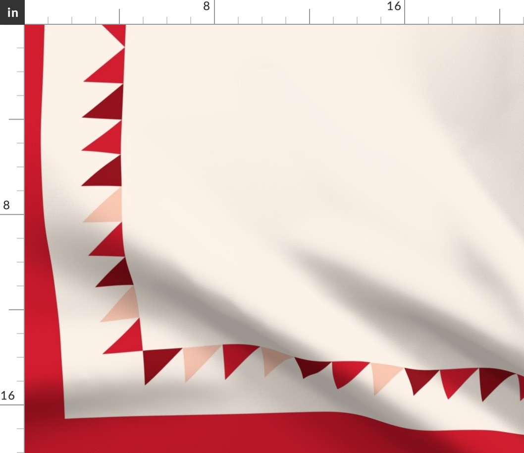 Sawtooth border in red: 6in mix and match