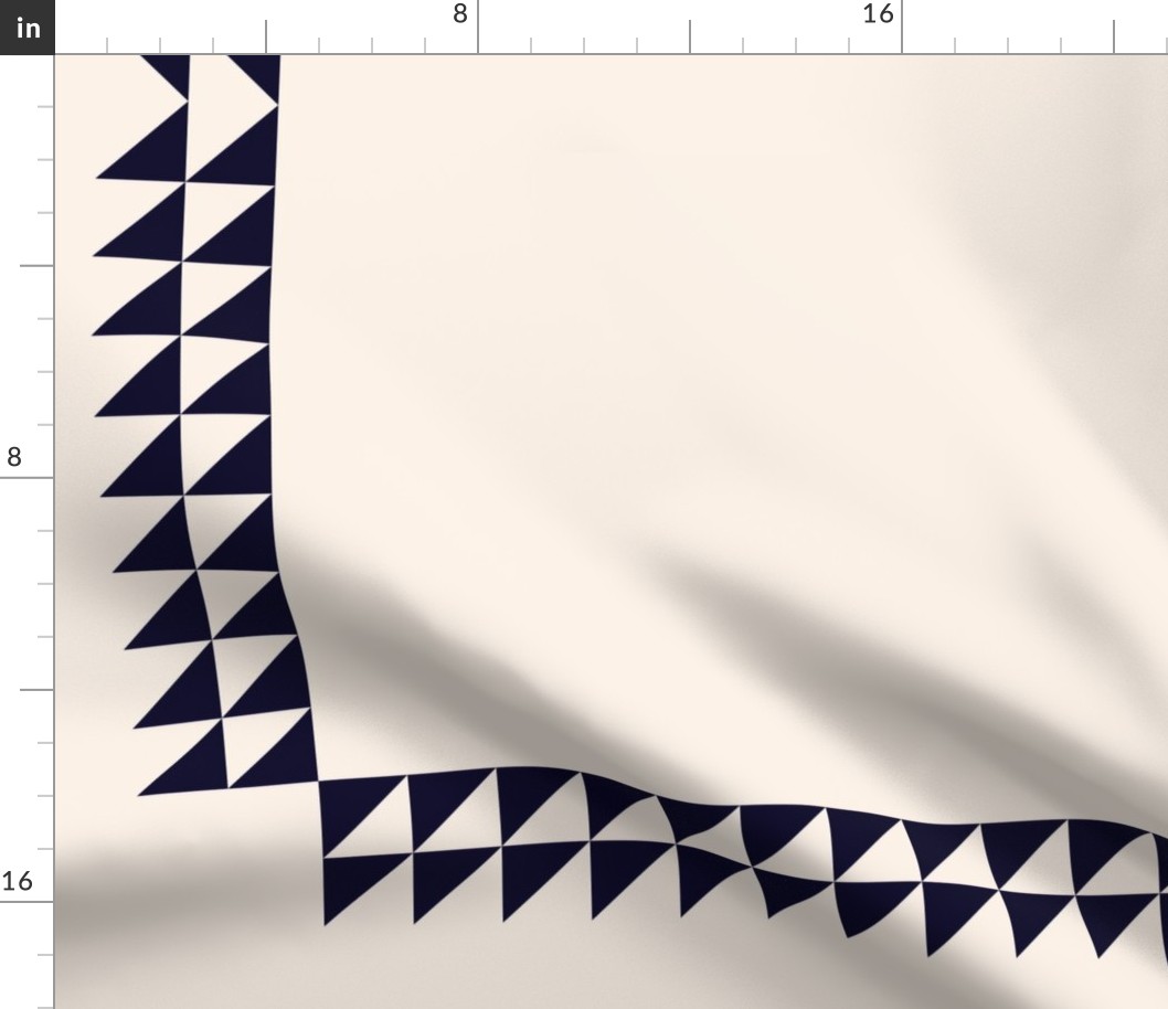 Double sawtooth border in navy: 6in mix and match