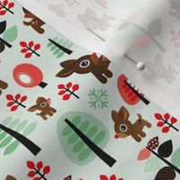 Retro reindeer christmas in powder pastel mint SMALL