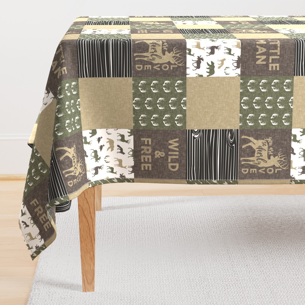 Little Man/Wild & Free - Woodland patchwork - C2 Linen