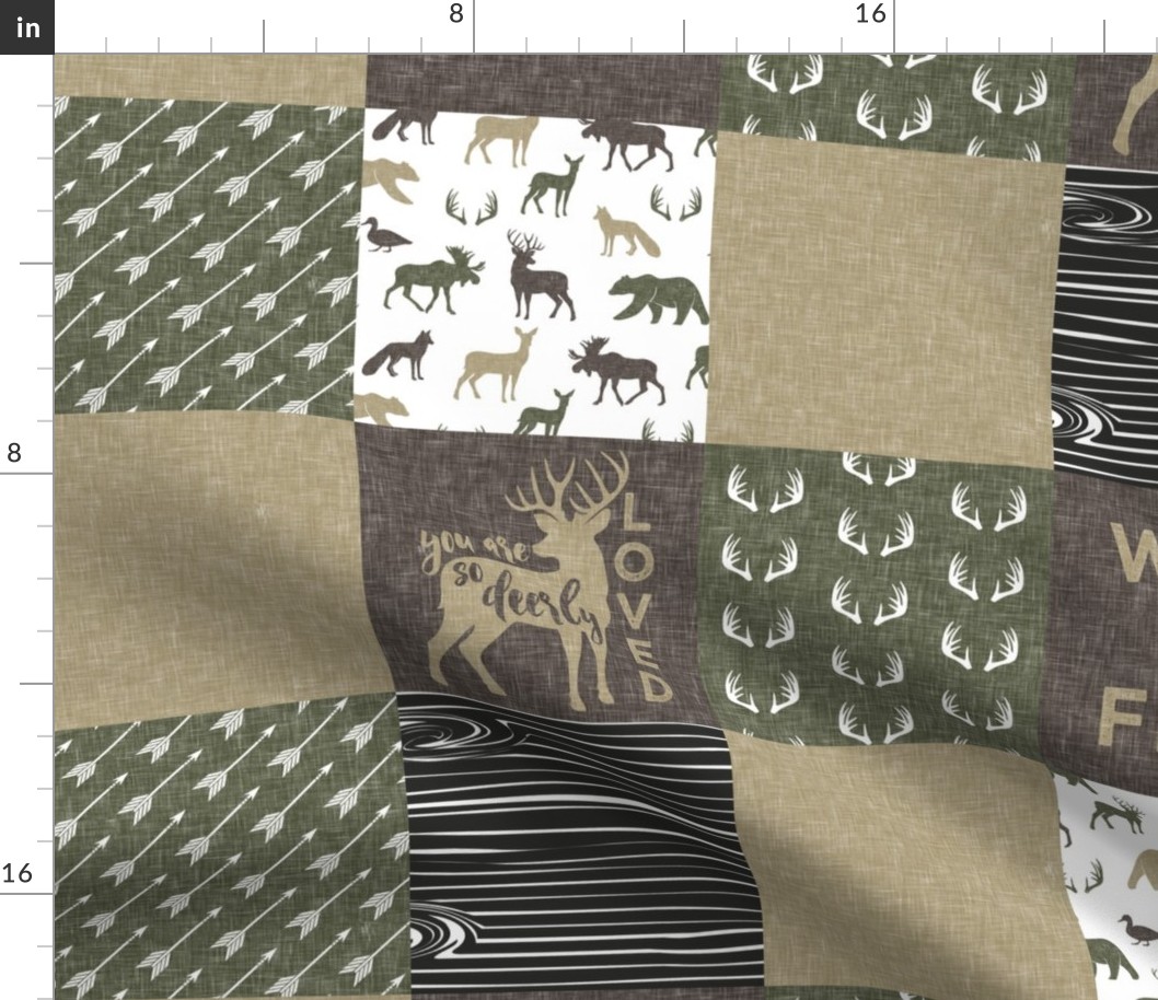 Little Man/Wild & Free - Woodland patchwork - C2 Linen