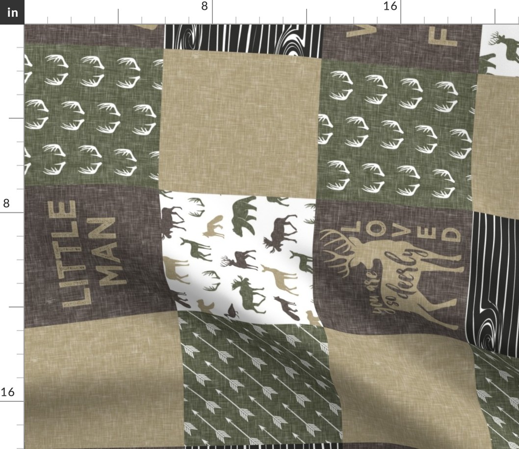 Little Man/Wild & Free - Woodland patchwork - C2 Plaid (90)