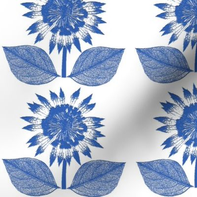 Flower Motif blue and white