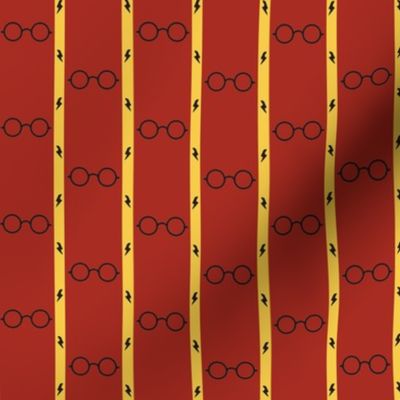 wizard's glasses - red/gold - medium