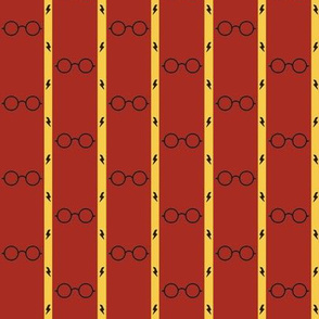 wizard's glasses - red/gold - medium