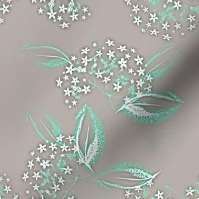 Starflower in Frost Aqua and Gray