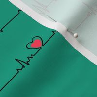 teal pink EKG ECG QRS