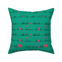 teal pink EKG ECG QRS