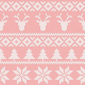 fair isle deer (light pink) || snowflake || winter knits