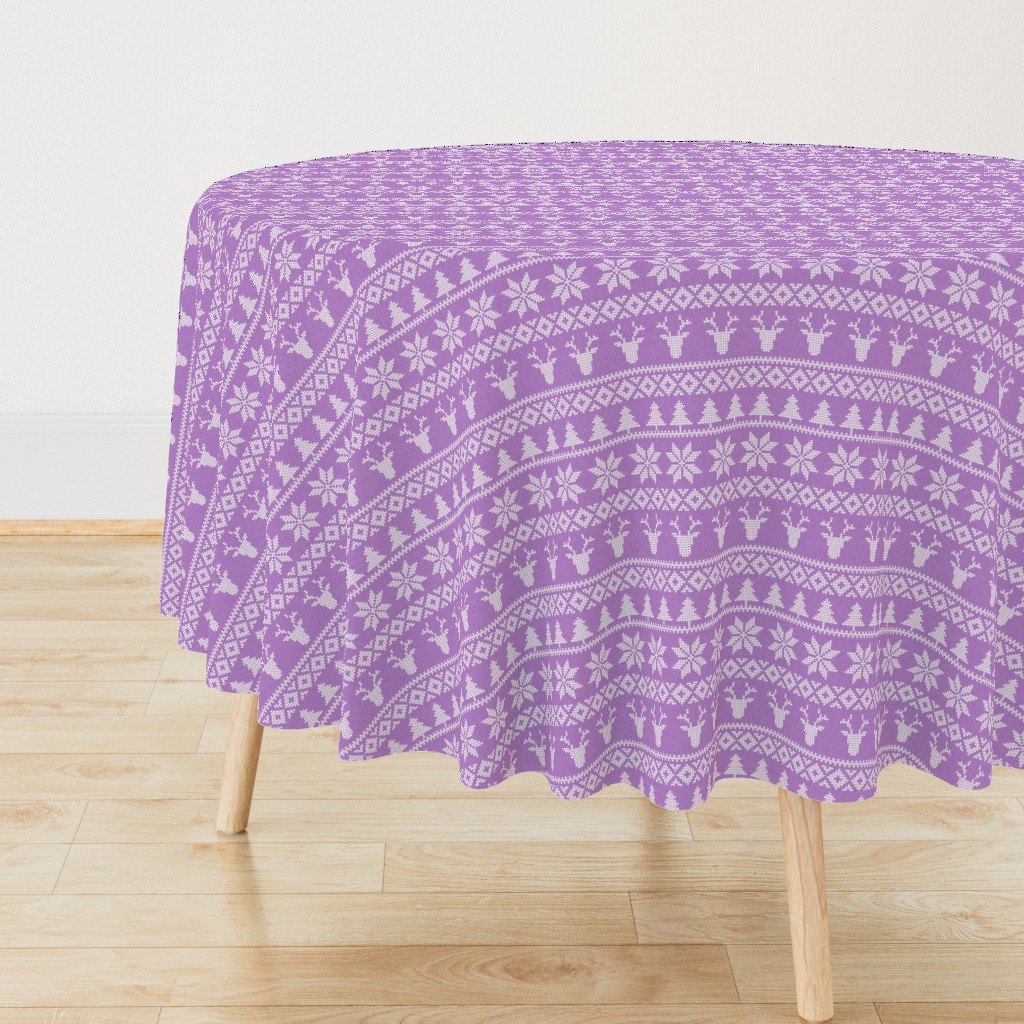 fair isle deer (purple) || snowflake || winter knits