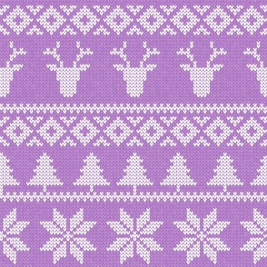 fair isle deer (purple) || snowflake || winter knits