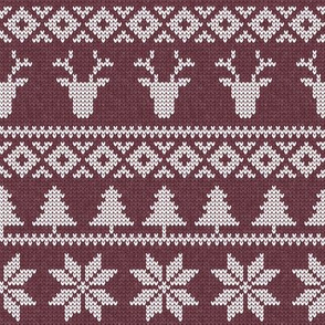 fair isle deer (mulberry) || snowflake || winter knits