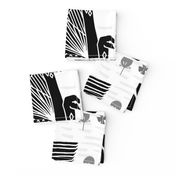 swans // black and white birds bird swan pond girls sweet baby nursery - LARGE version