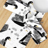 swans // black and white birds bird swan pond girls sweet baby nursery - LARGE version