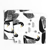 swans // black and white birds bird swan pond girls sweet baby nursery - LARGE version