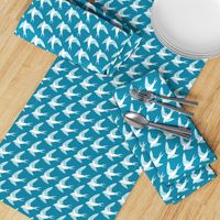 swallow // woodland bird nature animal swallows nursery fabric blue