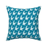 swallow // woodland bird nature animal swallows nursery fabric blue