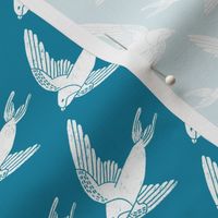 swallow // woodland bird nature animal swallows nursery fabric blue