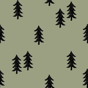 tree // minimal outdoors camping woodland nature forest basic nursery tree fabric artichoke