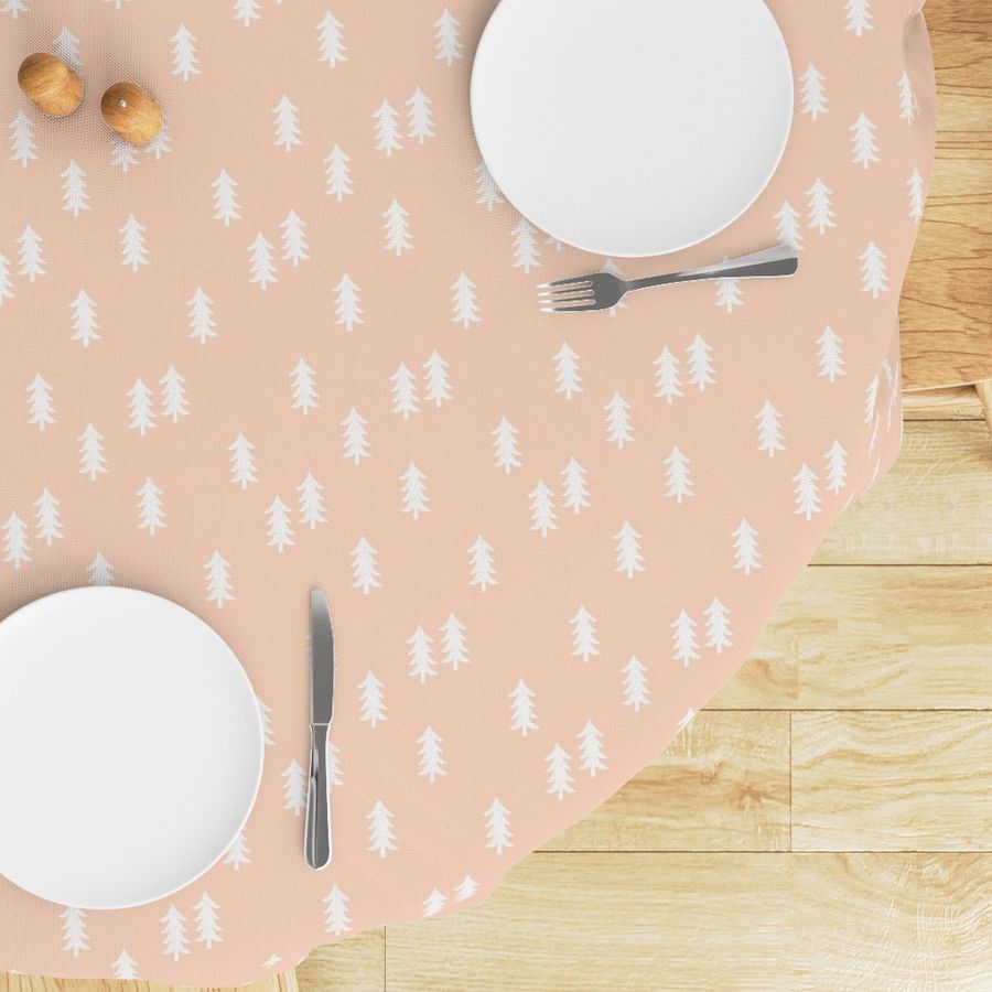 tree // minimal outdoors camping woodland nature forest basic nursery tree fabric blush