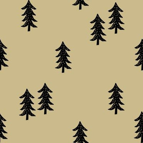 tree // minimal outdoors camping woodland nature forest basic nursery tree fabric khaki