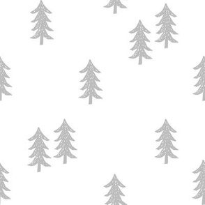 tree // minimal outdoors camping woodland nature forest basic nursery tree fabric white grey