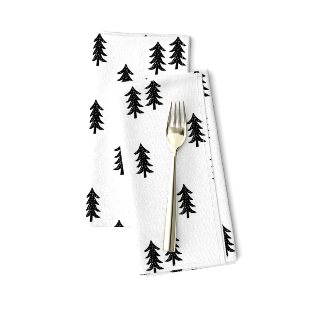 tree // minimal outdoors camping woodland nature forest basic nursery tree fabric black and white