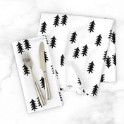 tree // minimal outdoors camping woodland nature forest basic nursery tree fabric black and white