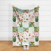 Boho Western Floral Cheater Quilt / Whole cloth