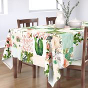 Boho Western Floral Cheater Quilt / Whole cloth