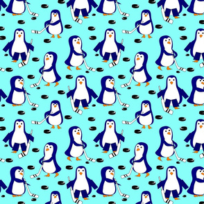 penguin hockey light blue