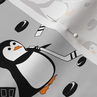 penguin hockey black and gray