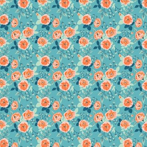 pattern with the roses in vintage style