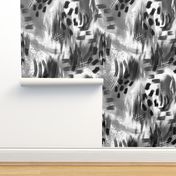 Abstract Digital Painting in Black and White