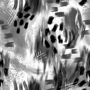 Abstract Digital Painting in Black and White