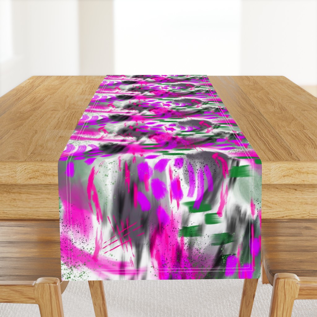 Abstract Digital Painting in Magenta and Green