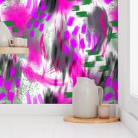 Abstract Digital Painting in Magenta and Green