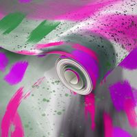 Abstract Digital Painting in Magenta and Green