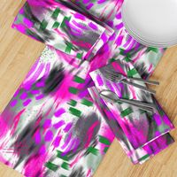 Abstract Digital Painting in Magenta and Green