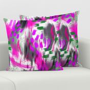 Abstract Digital Painting in Magenta and Green