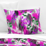 Abstract Digital Painting in Magenta and Green