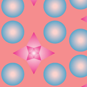 Blue Spheres with Pink starflower