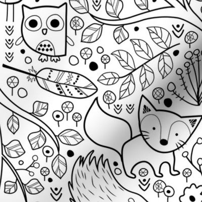 Color Me Woodland Animals