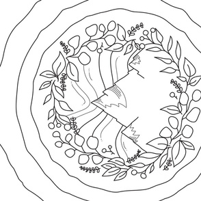 Mountain Floral Coloring Page