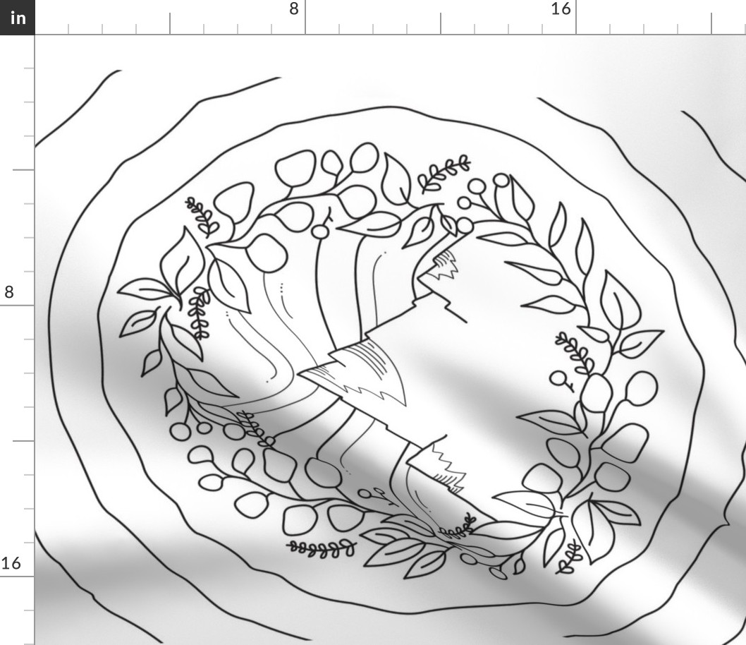 Mountain Floral Coloring Page