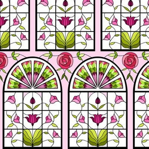 Stained Glass Garden in Pink